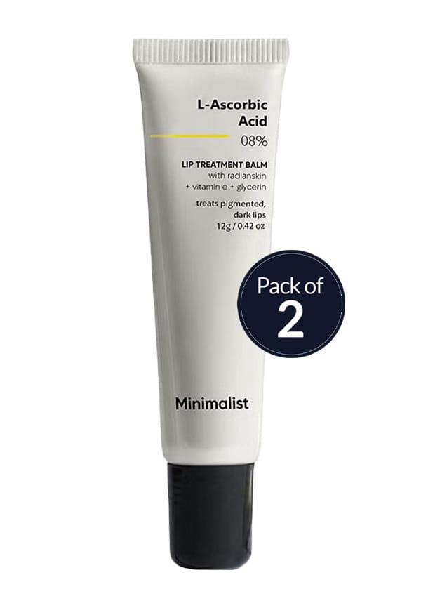 8% L-Ascorbic Acid Lip Treatment Balm With Vitamin E| Pack of 2