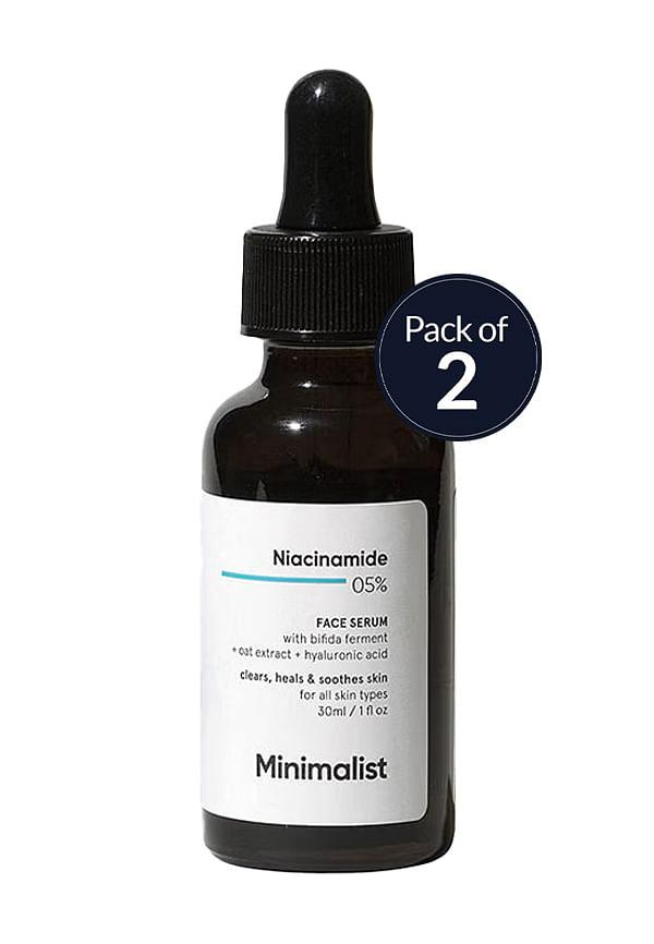 5% Niacinamide Face Serum For Glowing & Clear Skin With 1% Hyaluronic Acid| Pack of 2