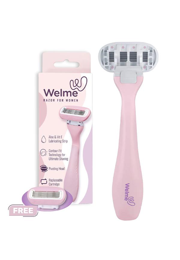 Welme Reusable Hair Removal Razor for Women with Aloe Vera & Vitamin E