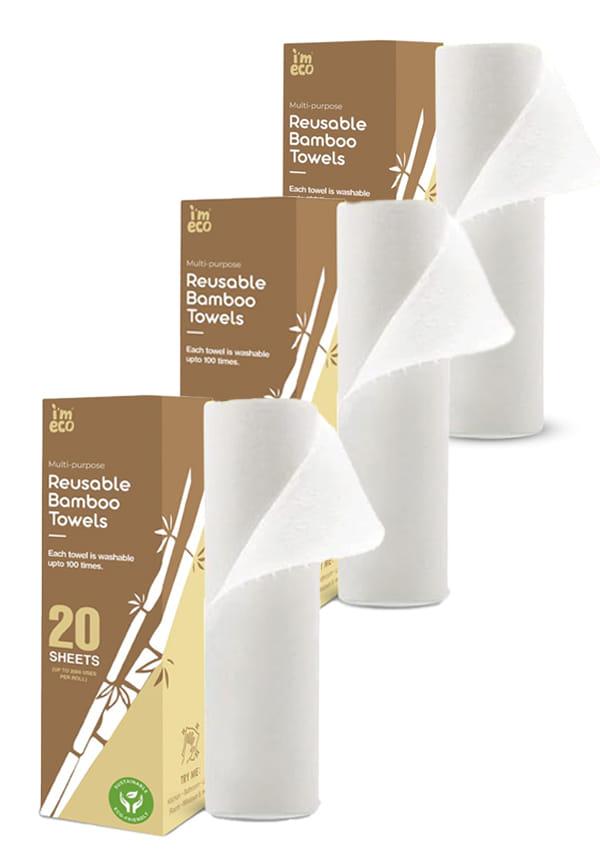 Bamboo Kitchen Towel Roll | Reusable Paper Napkins