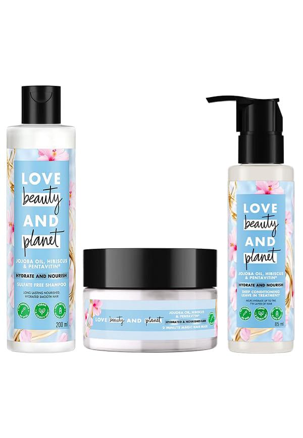 Jojoba Oil, Hibiscus & Pentavitin Hydrate & Nourish Hair Kit