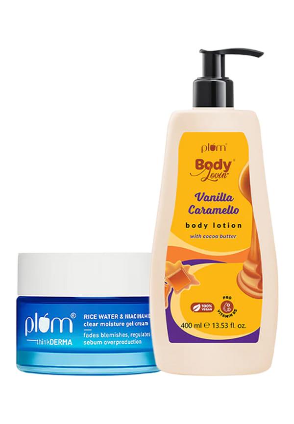 Vanilla Caramello Body lotion and Niacinamide Gel Cream combo