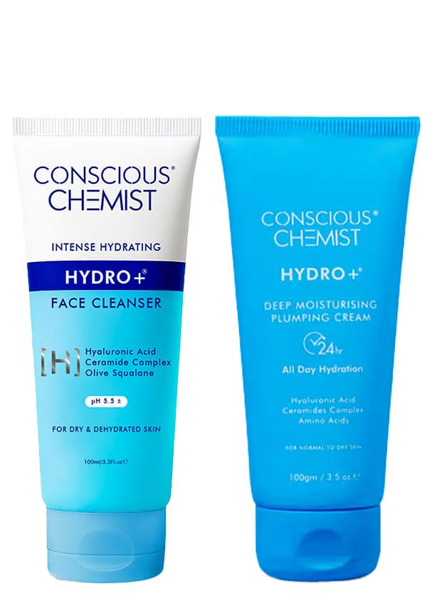 Hyaluronic Acid Cleanser & Cream Combo For Dry Skin