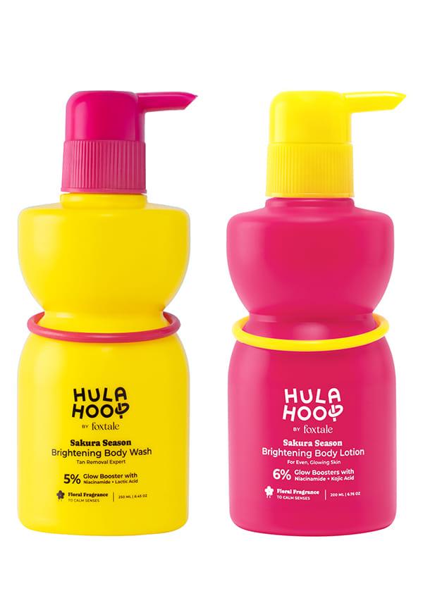Hula Hoop Brightening Body Wash & Body Lotion with Niacinamide & Kojic Acid