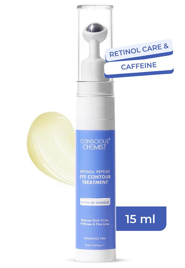 Retinol Peptide Under Eye Cream Serum with Soothing Massage Roller
