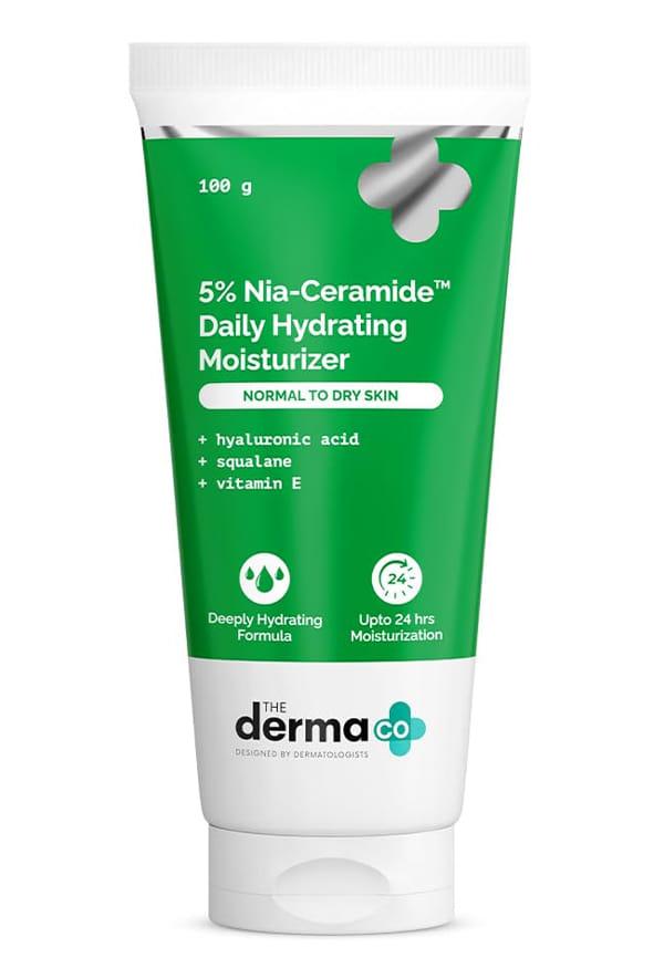 The Derma Co. 5% Nia-Ceramide Daily Hydrating Moisturizer| 5% Niacinamide, 2% Ceramide | 24 hours Moisturization |PENTAVITIN, Vitamin E & Squalane |N