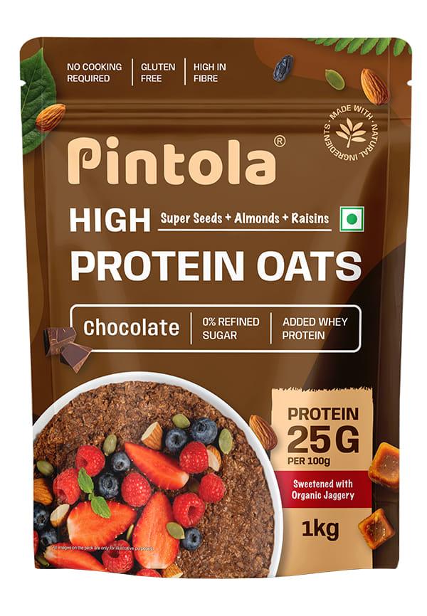 High Protein Oats, Dark Chocolate,No Refined Sugar, with Almonds Raisin, Pumpkin and Chia Seeds