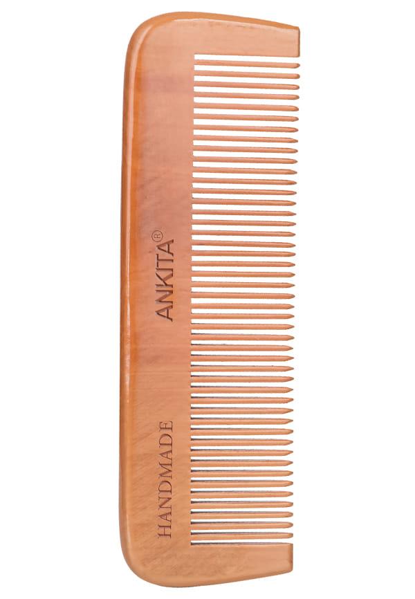 Wooden Handmade Hair Combs|No Static Hair Comb With Rounded Handle |Natural & Eco-Friendly|Anti-Bacterial Hair Styling Comb