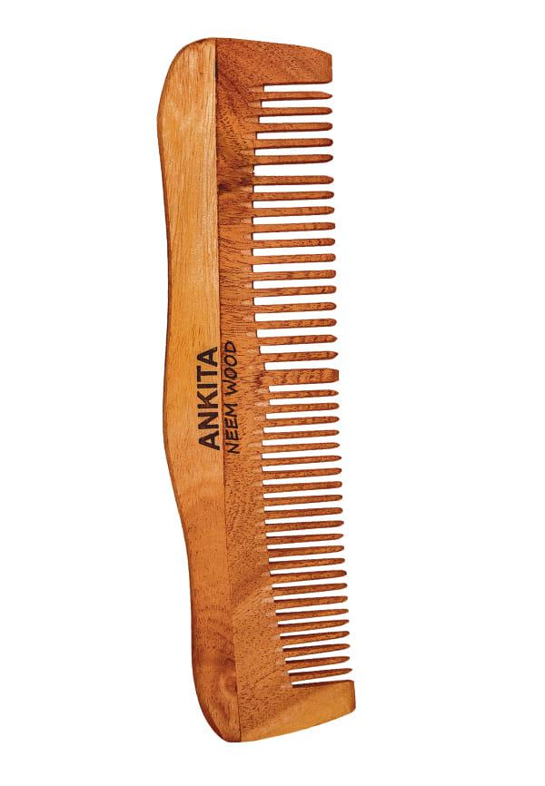 Neem Wooden Comb|Treated with Herbal Oils For Multi-Actions