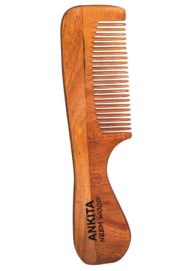 Neem Wooden Comb|Treated with Herbal Oils For Multi-Actions