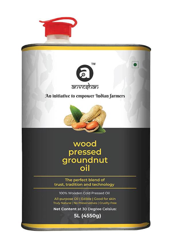 Wood Cold Pressed Groundnut Oil