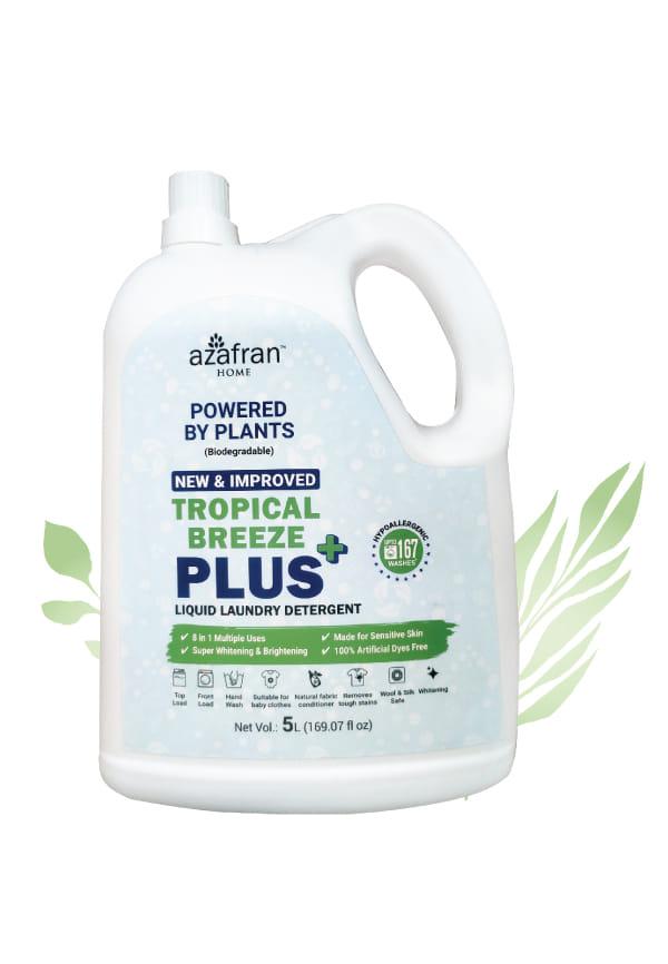 New & Improved Tropical Breeze Plus 8 in 1 Plant Based Liquid Laundry Detergent