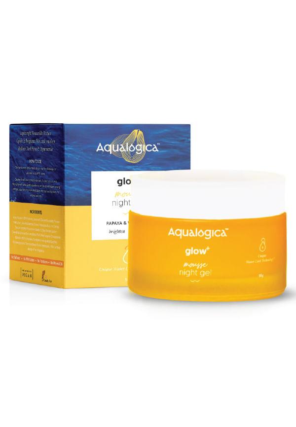 Glow+ Mousse Night Gel for Bright Plump Skin, Overnight Skin Radiance Recovery