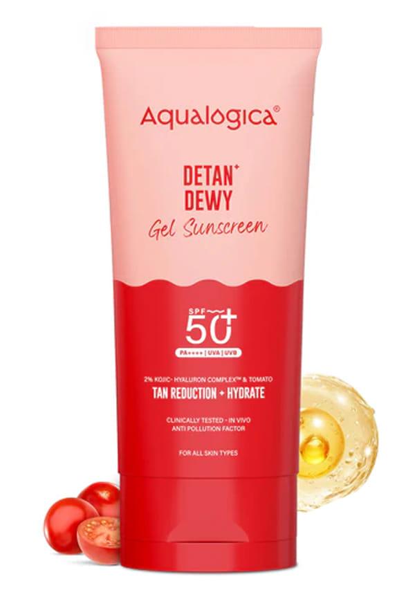 Detan+ Dewy Sunscreen with SPF 50+ & PA++++ with Cherry Tomato & Hyaluronic Acid