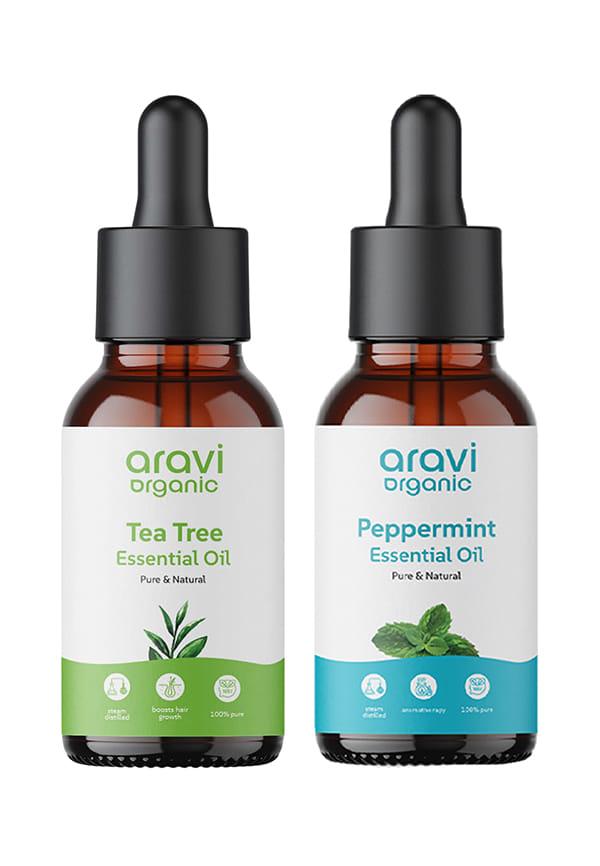 Tea Tree & Peppermint Essential Oil Pack-Pack Of 2