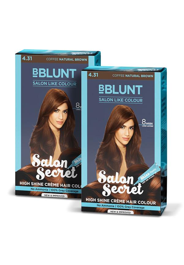 Salon Secret High Shine Crème Hair Colour Coffee Natural Brown - Pack of 2