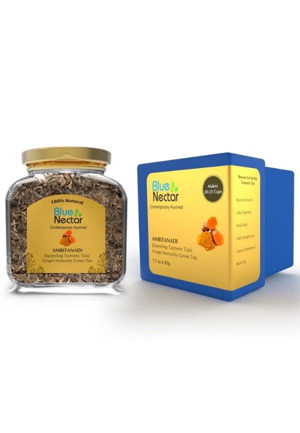 Amritanadi Darjeeling Immunity Booster Green Tea with Turmeric, Tulsi & Ginger