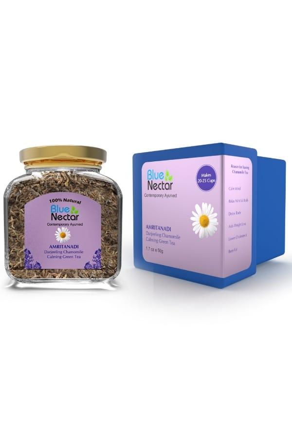 Amritanadi Darjeeling Chamomile Green Tea for Detox and Calmness