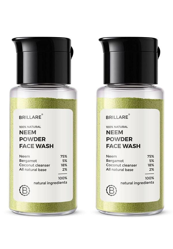 Brillare Neem Powder Face Wash (30g) For Acne Prone Skin Combo