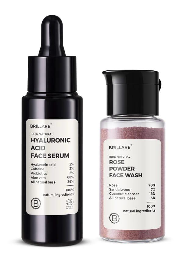 Hyaluronic Acid Serum & Rose Powder Face Wash