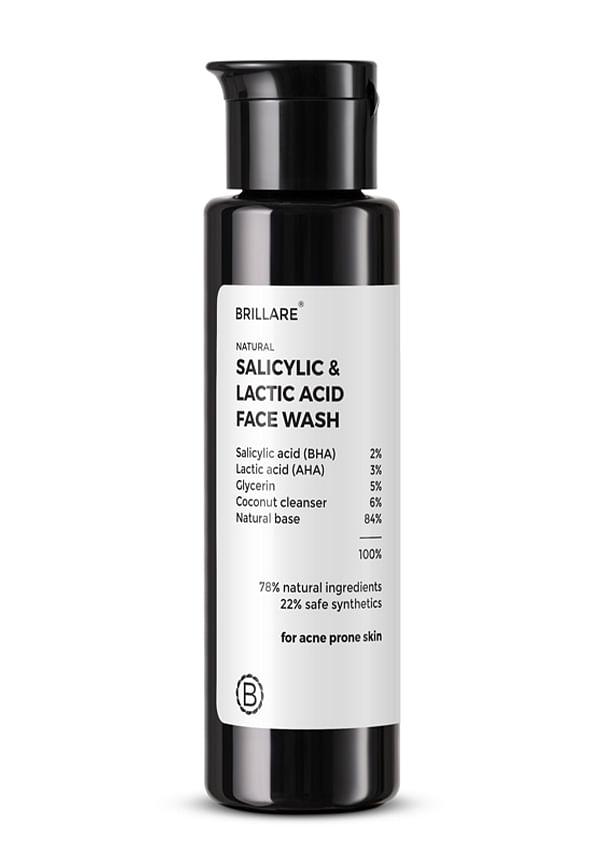 Salicylic & Lactic Acid Face Wash For Clear, Purified, Acne Prone Skin