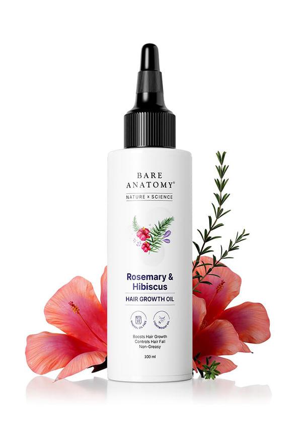 Nature x Science Rosemary Hibiscus Hair Growth Oil for Women & Men | Promotes New Hair Growth & Strengthens Hair | Lightweight Non-Sticky Formula | N
