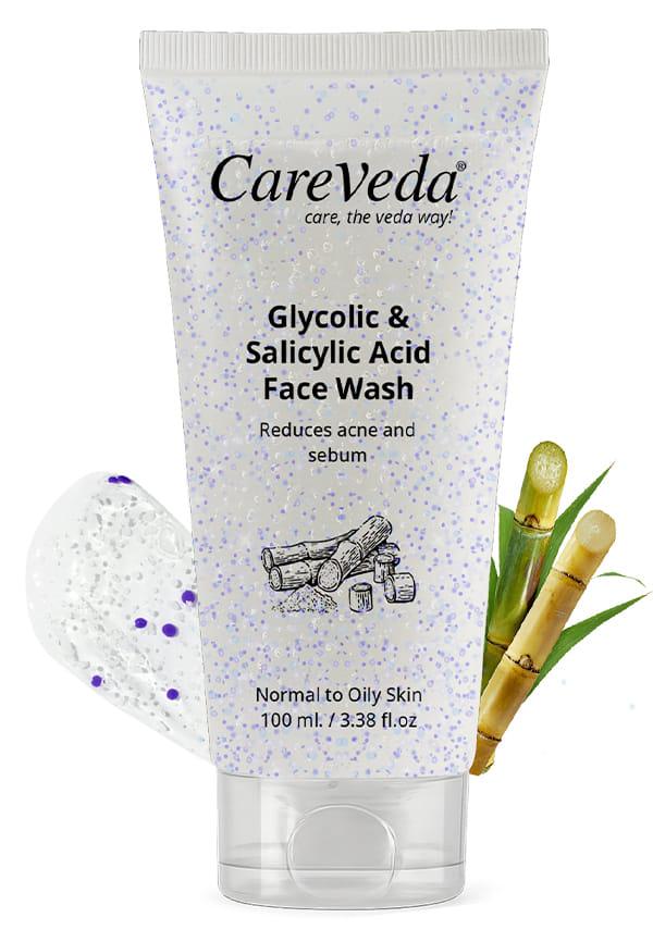 Glycolic & 1% Salicylic Acid Face Wash for Acne & Oil Control