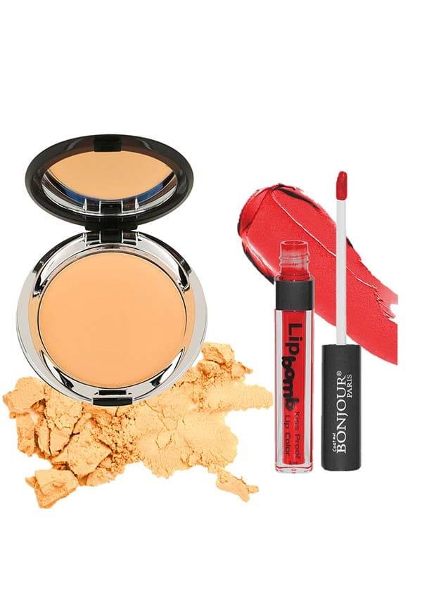 Matte Lip Gloss + Photo Match Compact - Pink Me Red