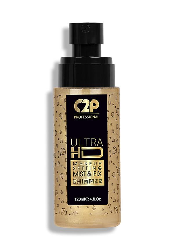 C2P Pro Ultra HD (UHD) Makeup Setting Mist & Fix; Long Lasting Makeup Fixer Spray Keeps your makeup intact for 24 hours (Diamond Dust 01, 120 ml)