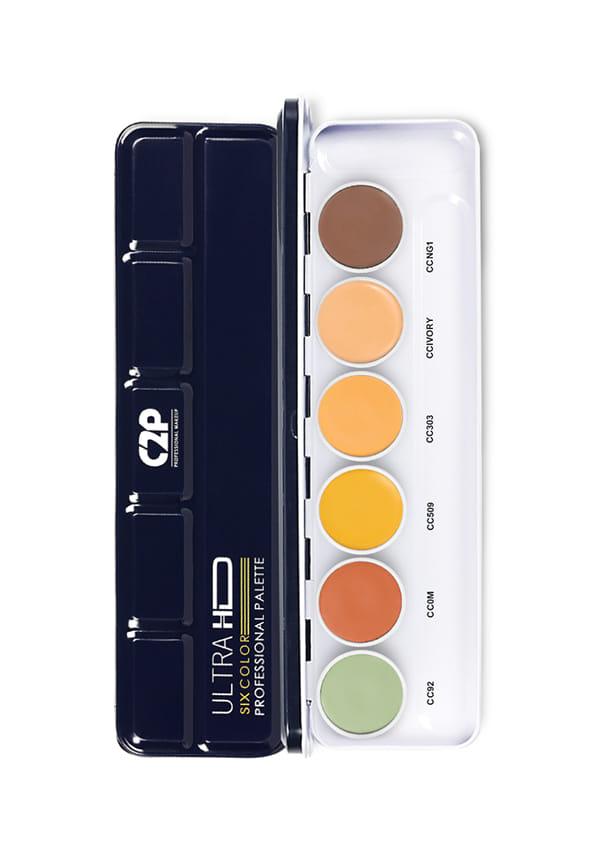 C2P Pro Ultra HD Cover & Conceal Waterproof, Oxidizeproof Makeup Base Supraemeshield Color Corrector Palette 6 Colors - 21g