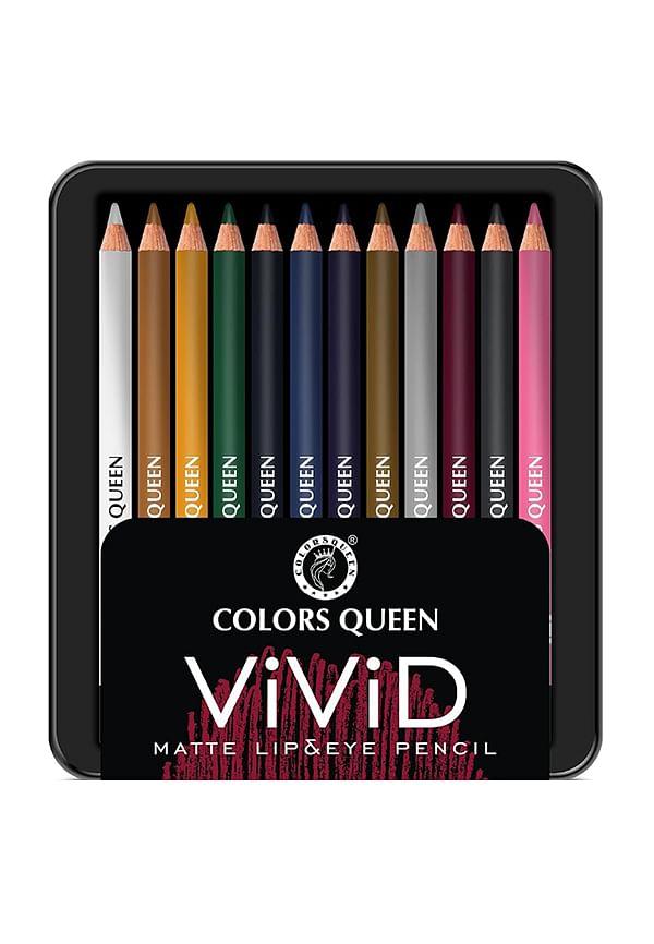 Vivid Matte Eye & Lip Liner Pencil Set of 12
