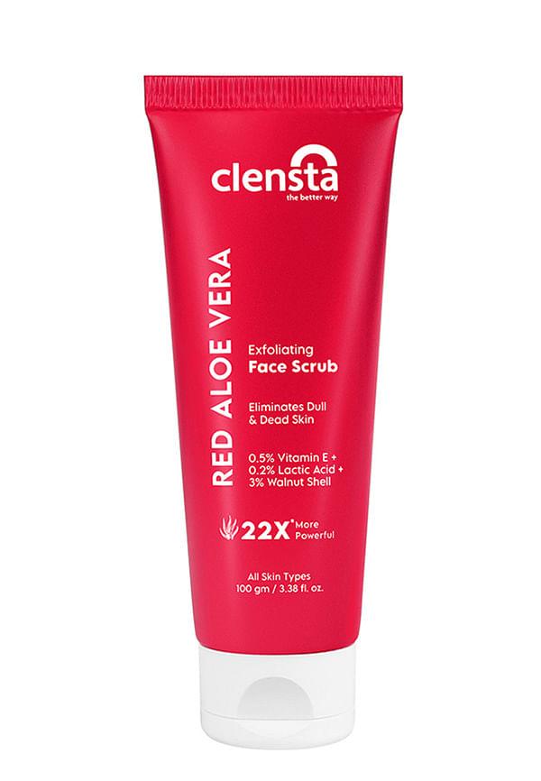 Red Aloe Vera Exfoliating Face Scrub With 3% Walnut Shell, lactic Acid & Vitamin E
