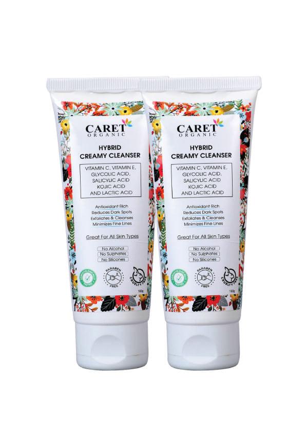 Hybrid Creamy Cleanser Face Wash With Vitamin C, E, Glycolic Acid, Salicylic, Kojic Acid - No Sulphate, Paraben, Alcohol Or Silicone