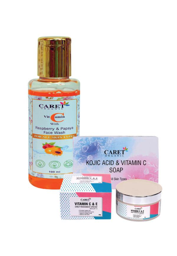 Vitamin C Face Wash, Daily Radiance Cream And Kojic Soap