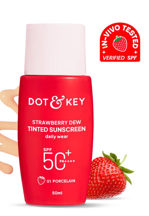 Strawberry Dew Tinted Sunscreen, In-Vivo Tested SPF 50+ PA++++