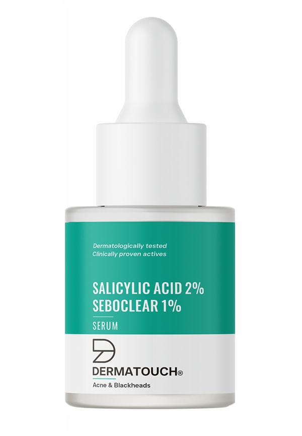 DERMATOUCH Salicylic Acid 2% Seboclear 1% Serum| For Acne & Blackheads | Specially for Acne-prone & Oily Skin | 18ml