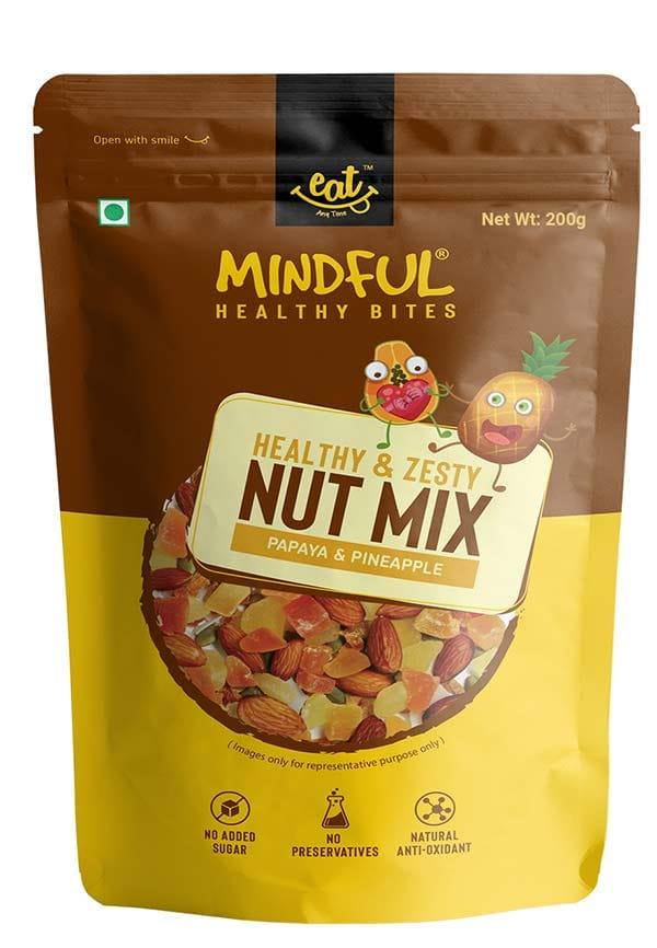 Healthy Trail Mix With Papaya & Pineapple, dry fruits