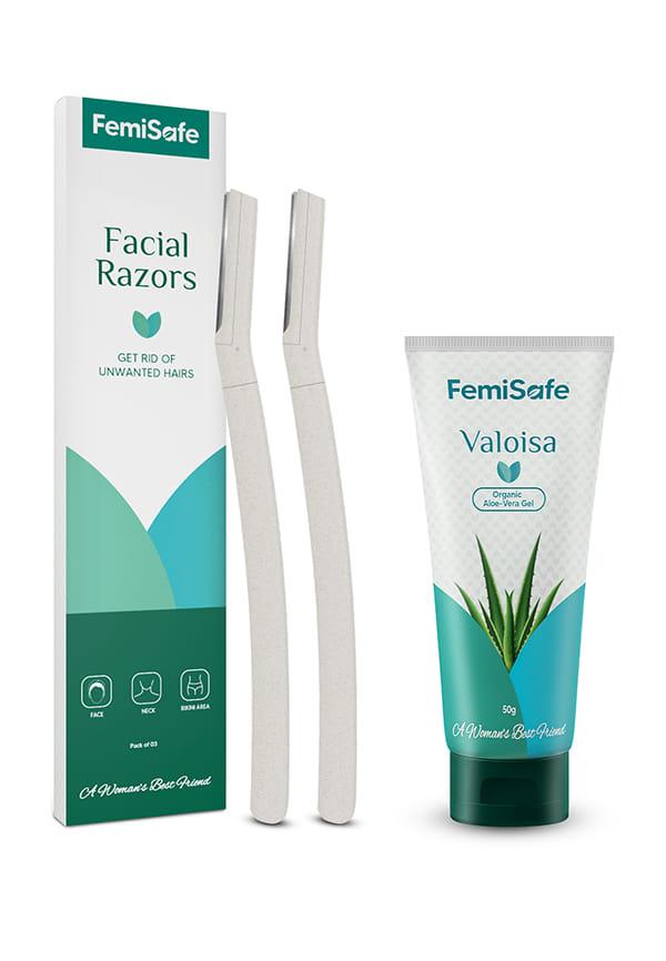 Eco Friendly Face Razor & Aloe Gel Combo