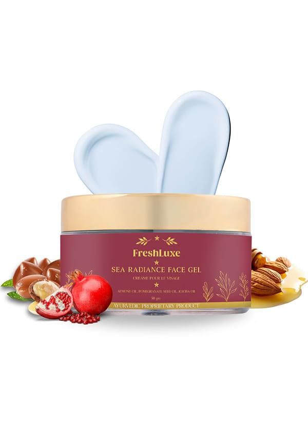Sea Radiant Face Gel  Almond Oil, Pomegranate Seed Oil & Jojoba Oil  Hydrating & Revitalizing