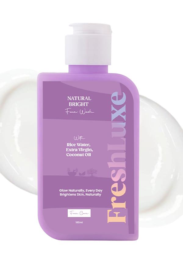 Bright Face Wash  Rice Water & Extra Virgin Coconut Oil  Gentle Cleanse & Hydration