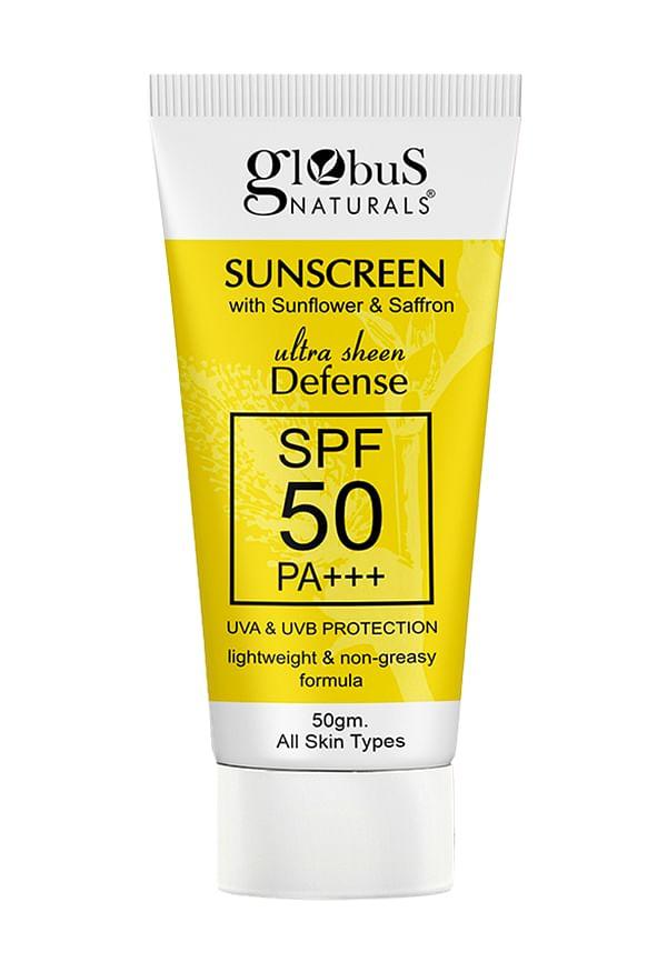 Sunscreen with Ultra Sheen Defense, SPF 50 PA+++, UVA & UVB Protection