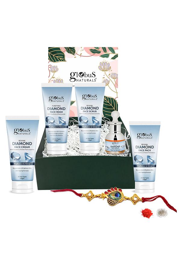 Diamond Rakhi Gift Box For Brother & Sister Set of 5