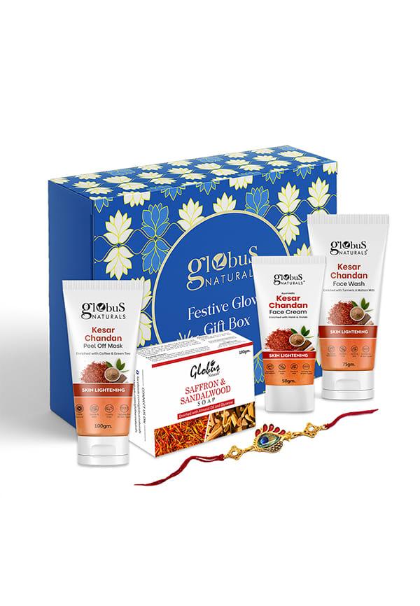 Rakhi Glow Radiance Kesar Chandan Gift Box Set of 4