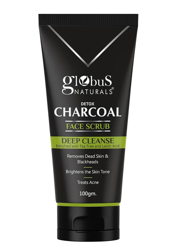 Detox Charcoal Face Scrub For Exfoliation, Anti-Acne, Blackhead Removal
