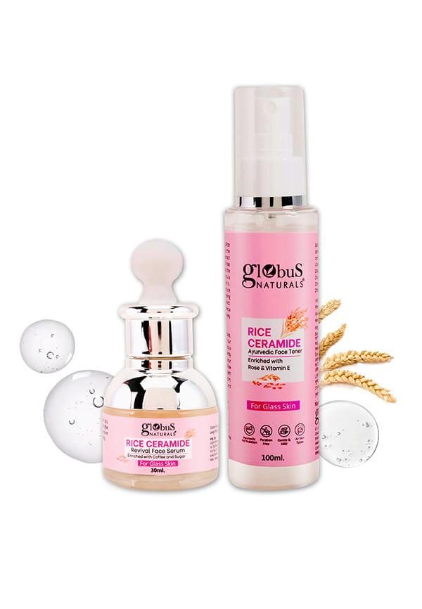Ceramide Glow Rice Radiance Combo -  Serum,  Toner