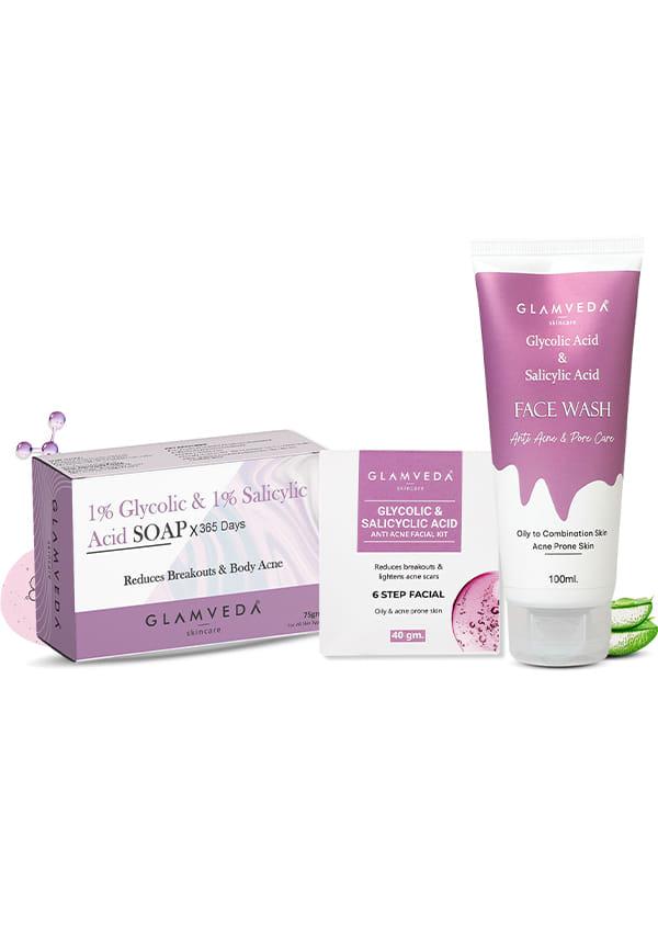 1% Glycolic Acid & 1% Salicylic Acid Anti-Acne Kit