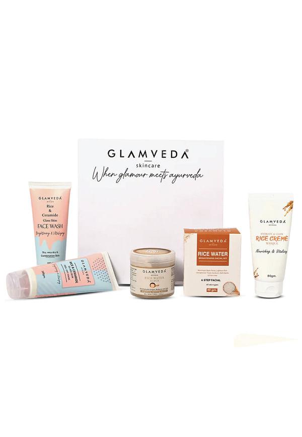 Korean Glass Skin Rice & Ceramide Brightening Combo For Women with Gift Box