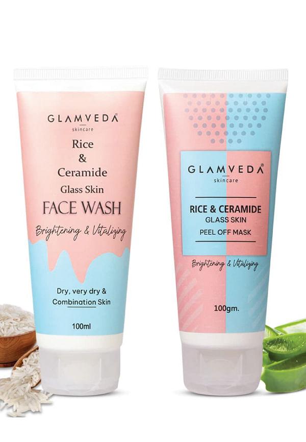 Rice & Ceramide Korean Glass Skin Combo ( Face wash + Peel Off Mask )