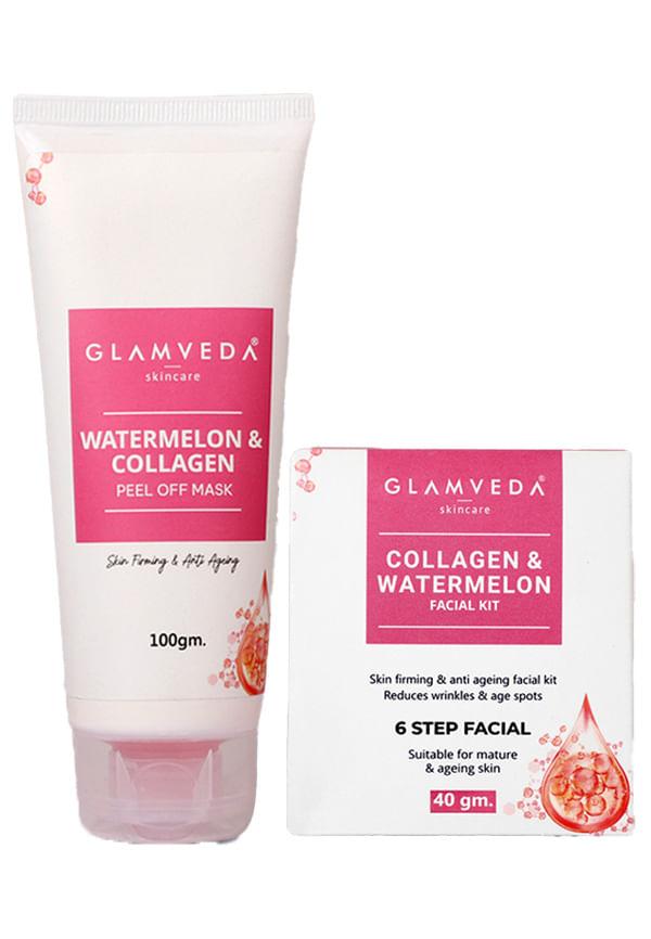Watermelon & Collagen Anti Ageing Combo ( Facial Kit + Peel Off Mask )