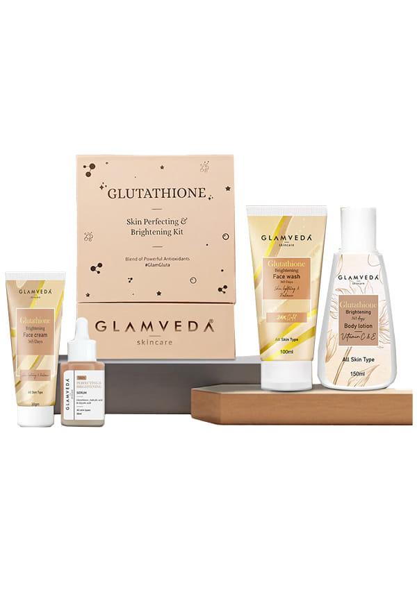 Glutathione Skin Perfecting Brightening & Dark Spots Removal 4 Steps Skincare Routine